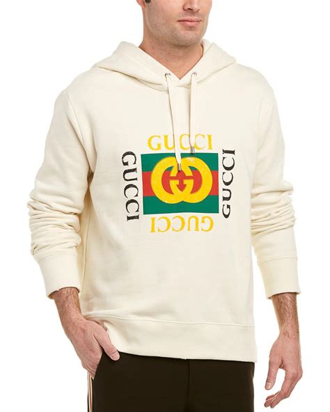 gucci white hoodie with gold zipper|cheapest Gucci hoodie.